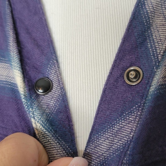 Rails Leo Button Down Shirt Violet Teal Cream Size XS - Picture 5 of 12